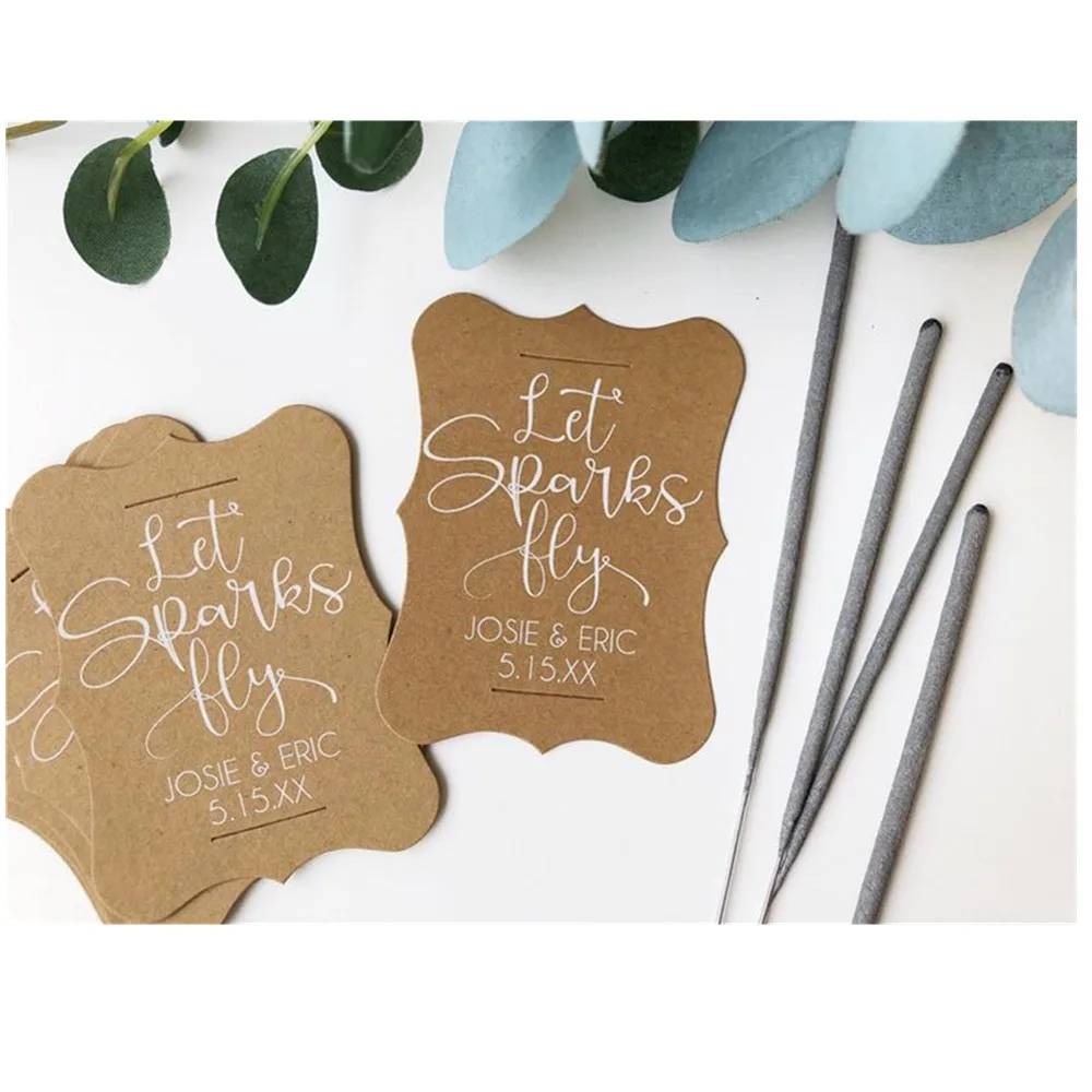 Let Love Sparkle Custom Sparkler Tags Unique Wedding Favours favors kraft favor tags | Дом и сад