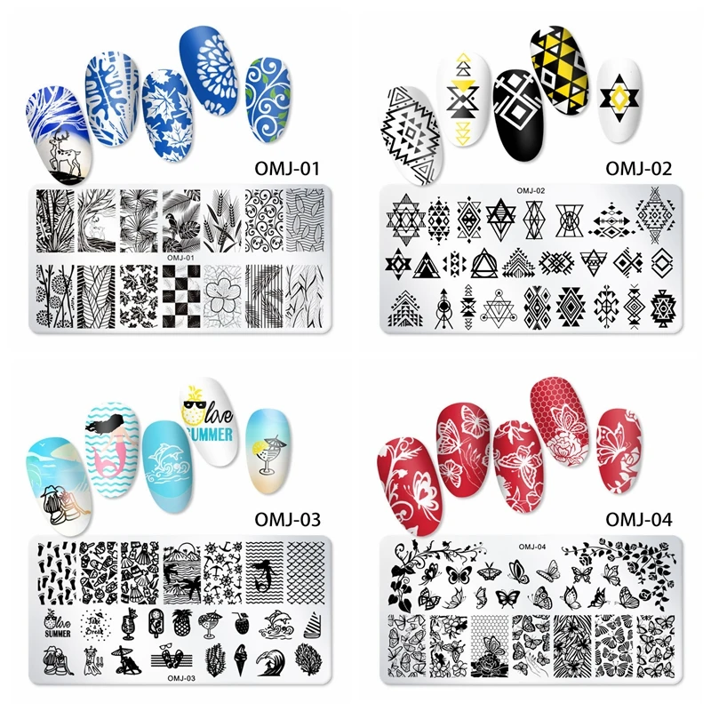 1 шт. пластины для стемпинга ногтей Бабочка Цветок Любовь пластина дизайн из