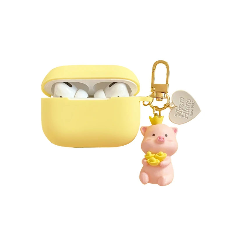 Fresh Yellow Case For Apple Airpods Pro Silicone Bluetooth Earphone Accessories Headphones Protect Cover Cartoon Key Ring | Электроника
