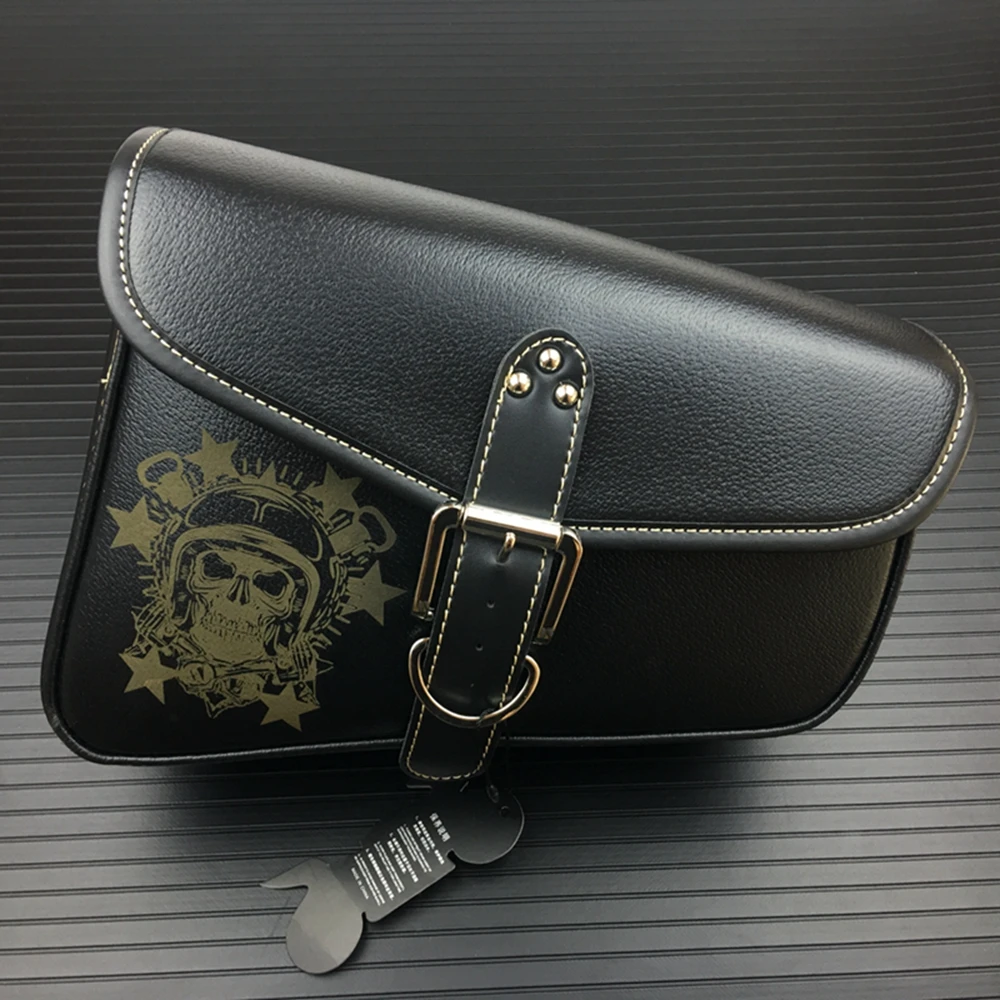 Универсальная мотоциклетная седельная сумка из искусственной кожи черная для