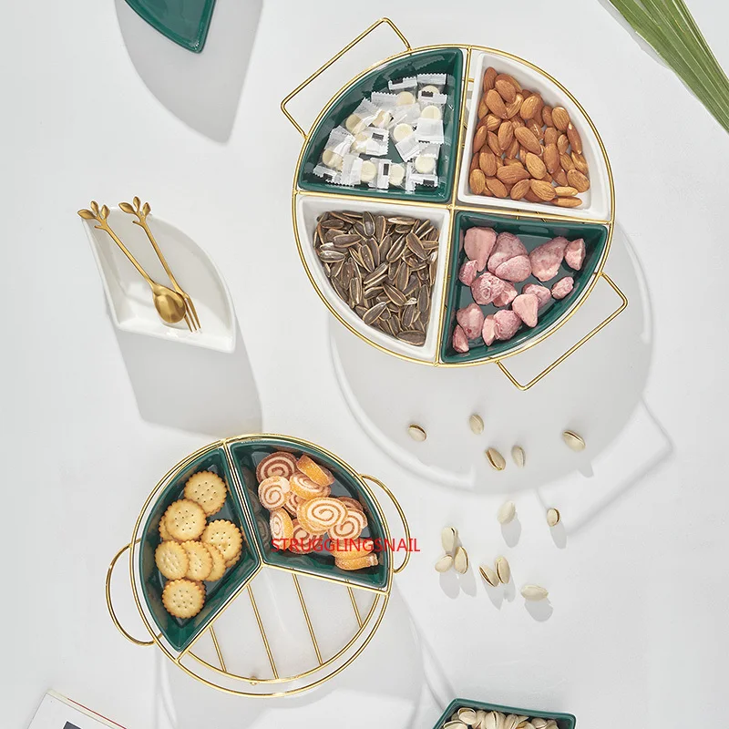 Тарелка для фруктов гостиной тарелка-разделитель железная керамическая тарелка