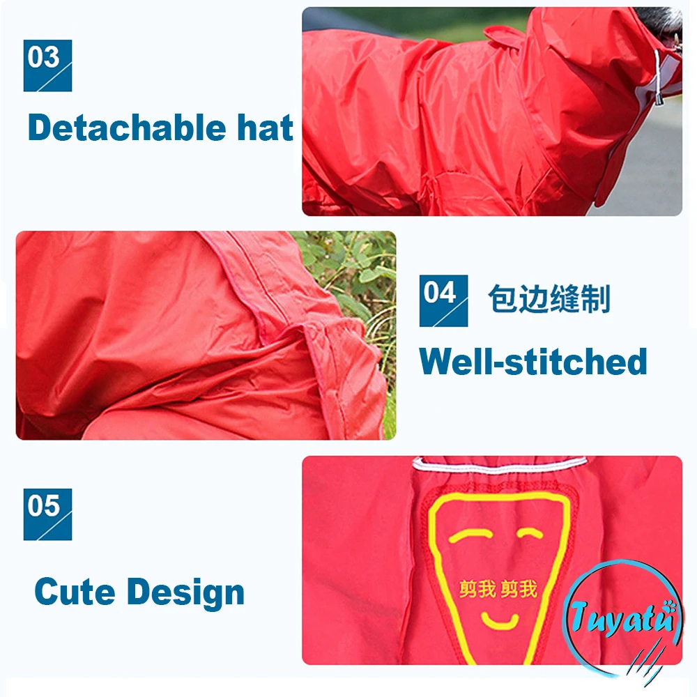 Дождевики для больших и маленьких собак водонепроницаемые толстовки с капюшоном