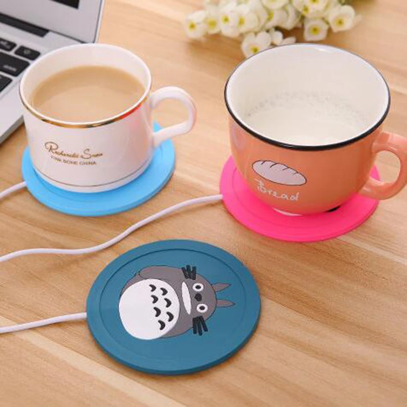 

New novo usbwarmer gadget dos desenhos animados macio silicone fino isolamento de aquecimento xicara-almofada agradavel presente