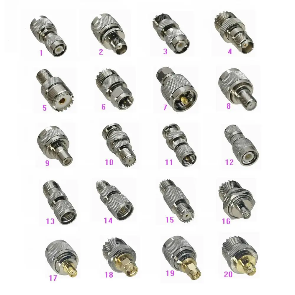 Коннектор адаптера UHF PL259 SO239 / Mini к TNC F TV RCA BNC /SMA/FME штекер и гнездо RF коаксиальный 5