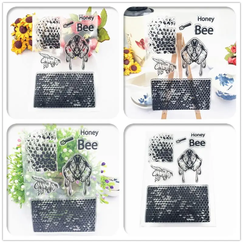 Медовая Пчела улей силиконовый прозрачный Печатный штамп DIY Скрапбукинг