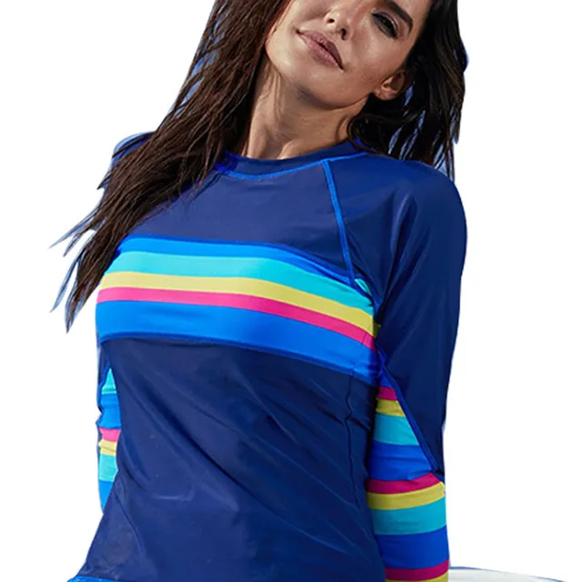 2020 Новое поступление женский Рашгард наборы Купальники с длинным рукавом два