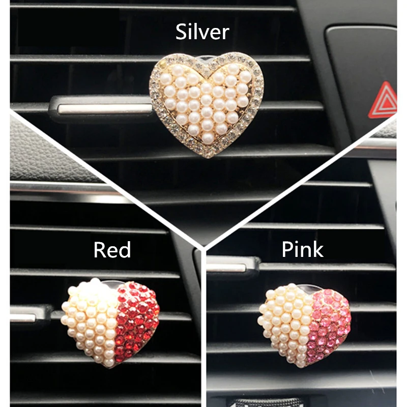 Имитация жемчуга в форме сердца освежитель воздуха для автомобиля ароматерапия твердый автомобильный воздушный клипса кондиционирования воздуха на выходе диффузор автомобильные аксессуары