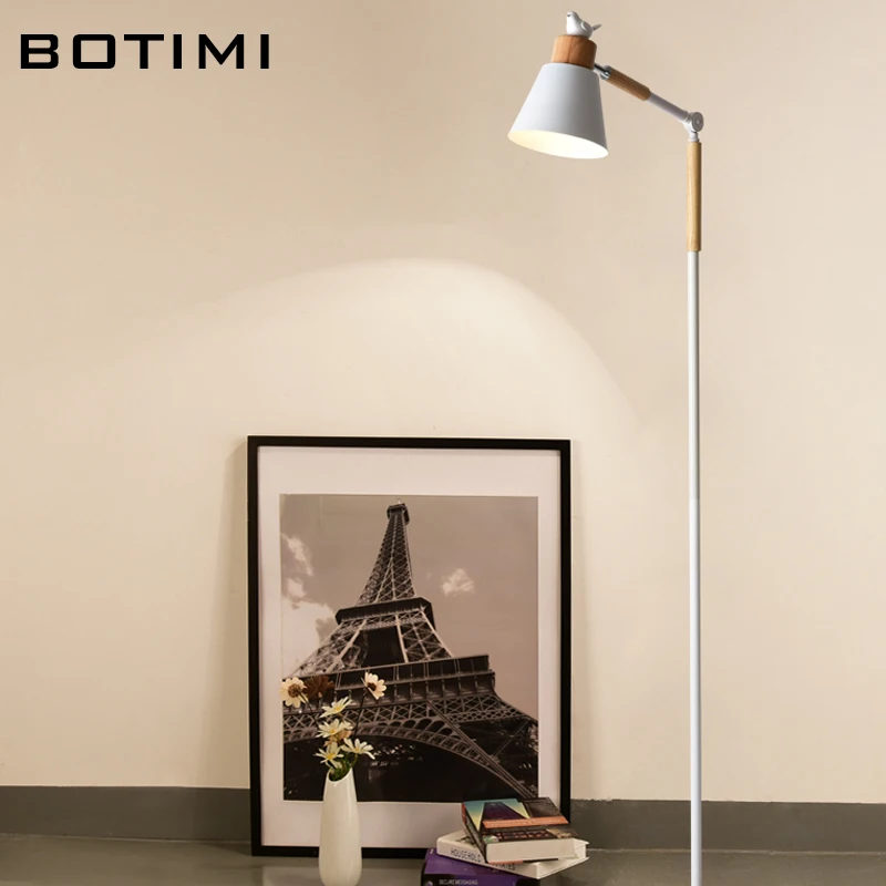 BOTIMI металлический абажур Напольная Лампа с полимерными птицами для гостиной