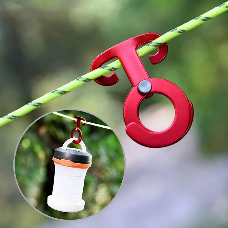 

5PCS aluminum rope hanging multifunctional outdoor camping tent tool rope buckle travel kit survival buckle