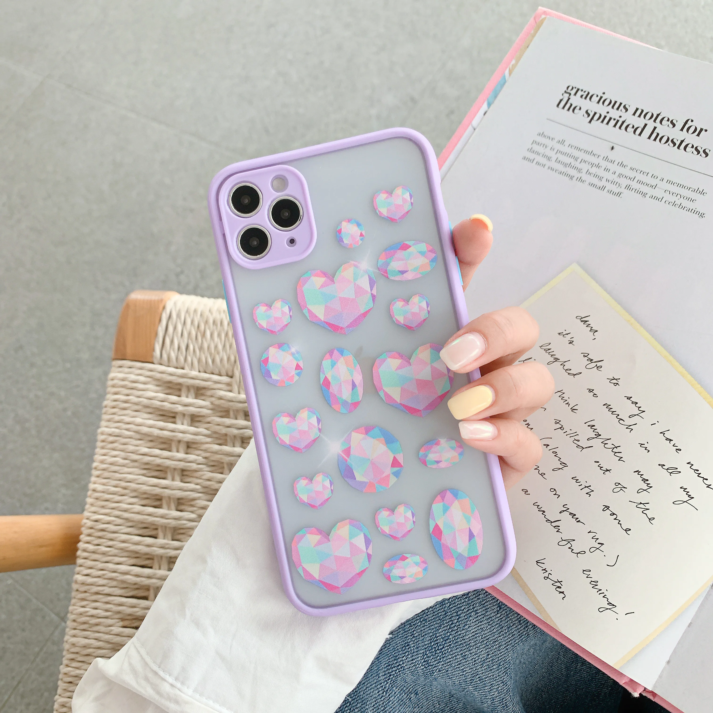 

Purple love is suitable for iPhone 11 Pro Max protective cover 7/8 plus XS XSMAX XR mobile phone case