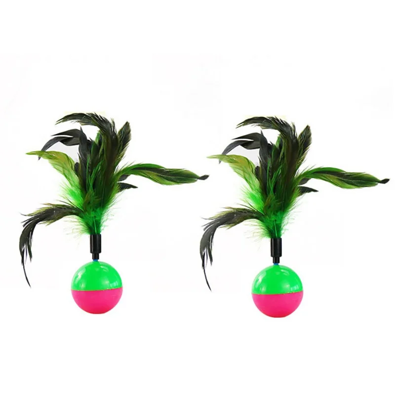 

CXD-Feather Tumbler Cat Toy Interactive Puzzle Funny Cat Toy Automatic Funny Cat Toy Random Colors