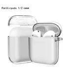 Защитный чехол для беспроводных Bluetooth-наушников AirPods 2, 1 шт., прозрачный, Жесткий Чехол, прозрачные чехлы