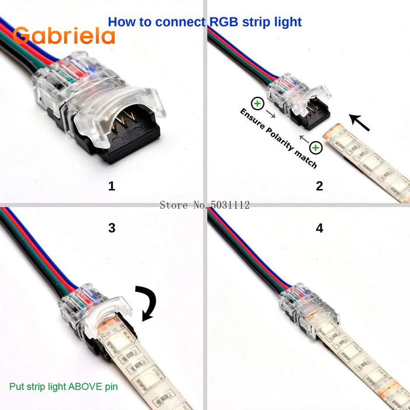 RGB Светодиодная лента соединитель Комплект 4 Pin с удлинителем 5050 10 мм светодиодный
