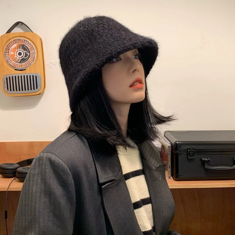 Панама в стиле Харадзюку 2021 однотонная женская шапка для рыбалки осенне-зимние