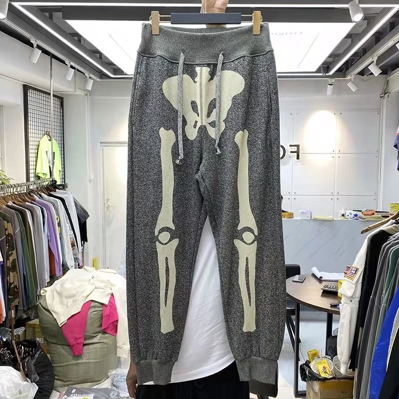 

Брюки спортивные унисекс с принтом костяного скелета, эластичным поясом