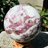 natural red tourmaline polished crystal ball decorative gift
