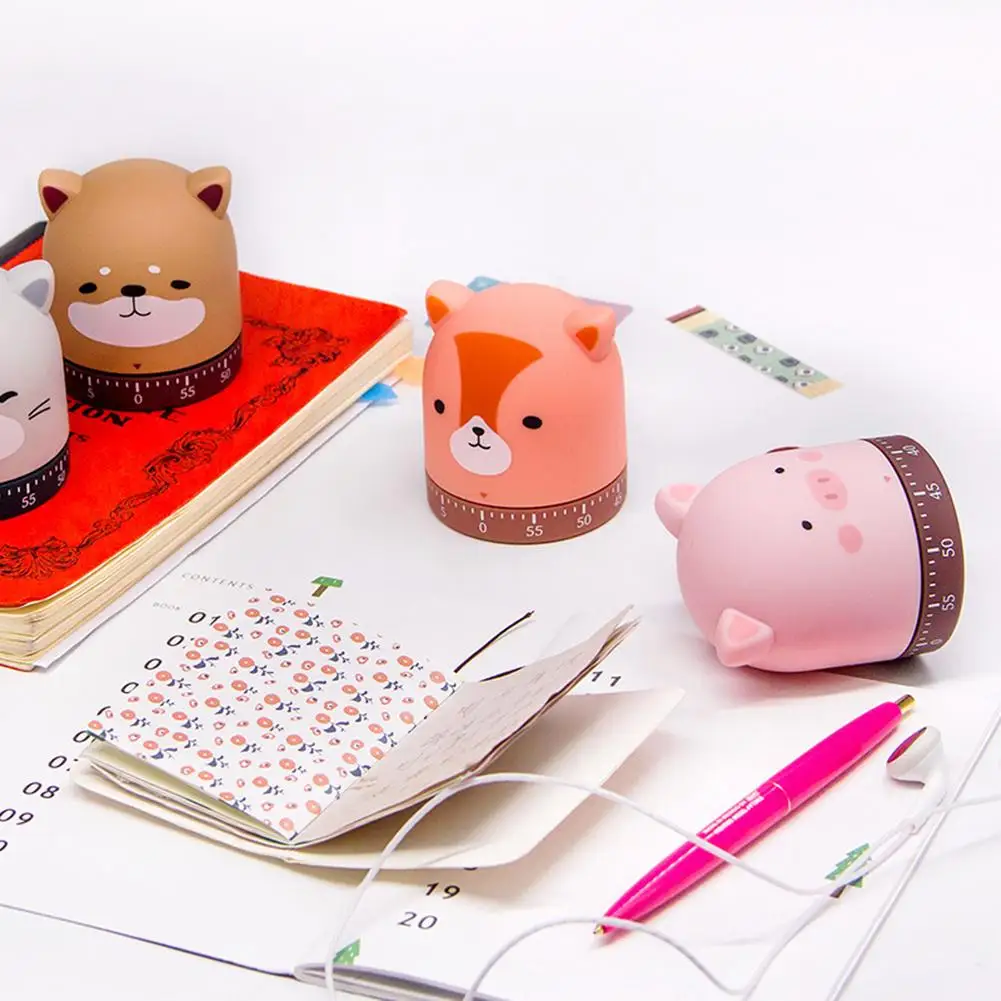 Милый пластиковый кухонный таймер с поворотом на 360 градусов 60 минут для