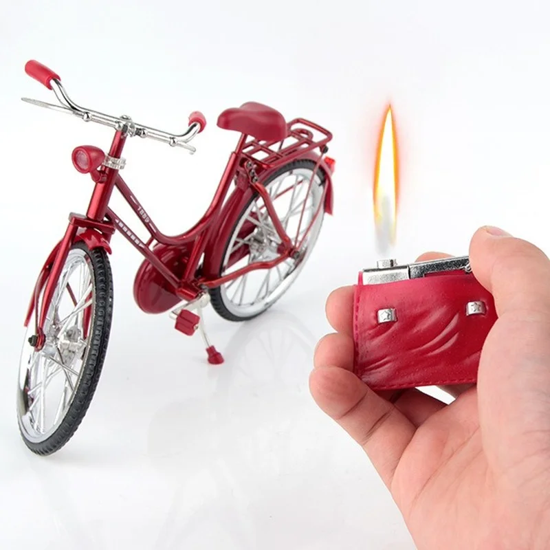 

Red Women's Bicycle with Leather Bag Creative Crafts Lighter Smoking Accessories for Weed Gadgets for Men Home Furnishings