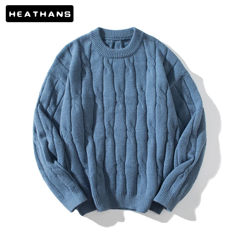 

Men's Solid Color Sweaters Korean Male Pullover Loose Sweater Casual Long-sleeved Bottoming Sweater For Men Women Warm Knitwears