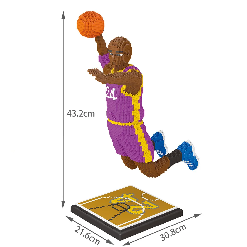 

Mini Diamond Basketball Star Player Kobe NO. 24 8 Building Blocks set Toys Bricks assemble DIY Model for children birthday gift