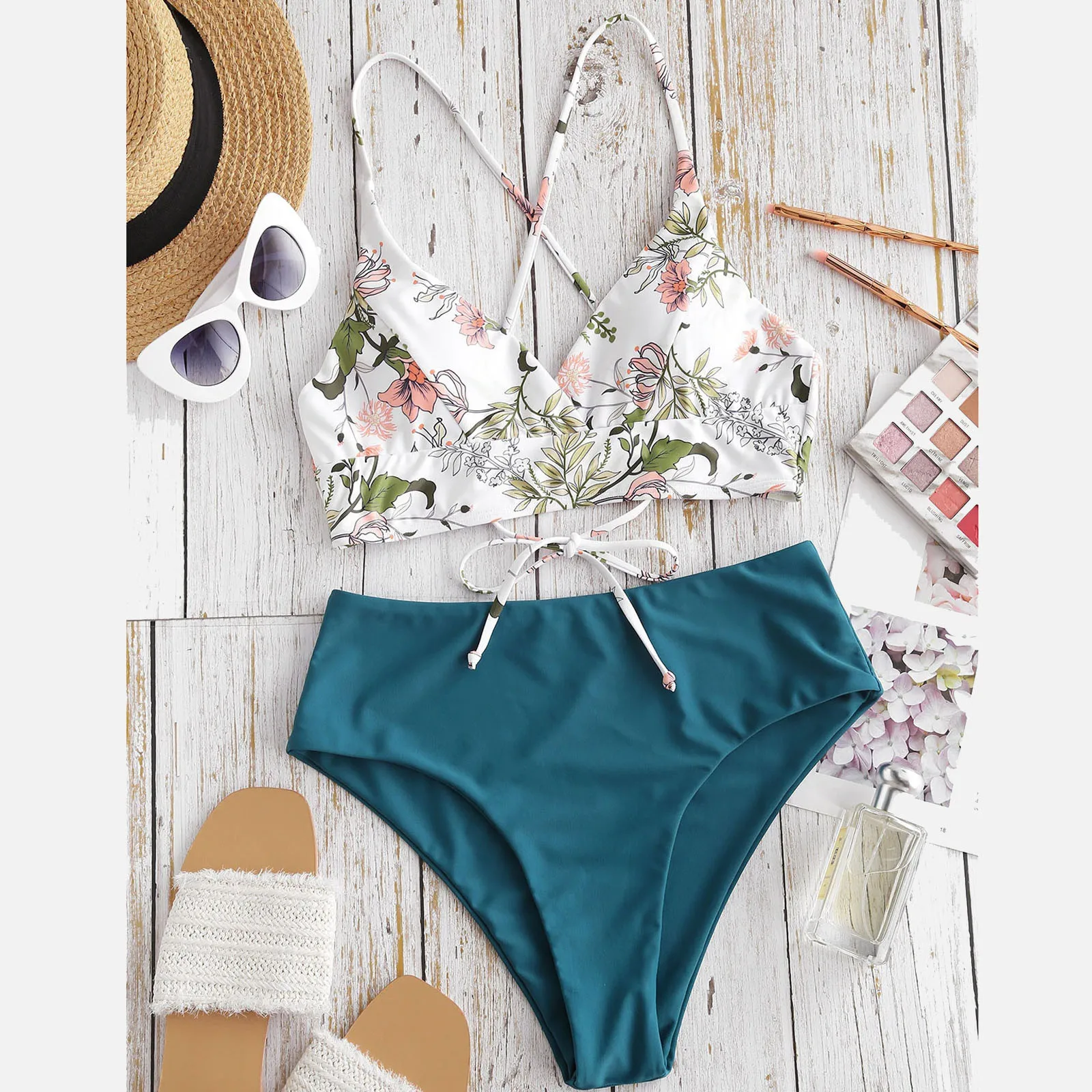 Женский купальник 2021 женские комплекты из двух частей с цветочным принтом и