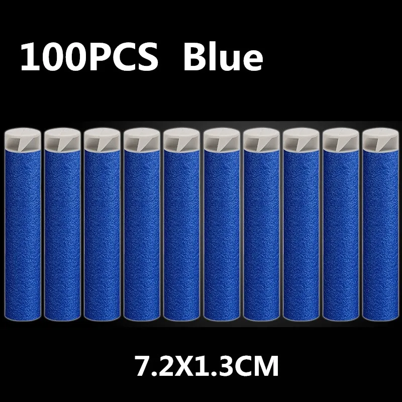 Navy Blue Детская игрушка Nerf пули 100 шт. 7,2 см Nerf Пуля для ружья Запасной комплект для Дартс для Nerf аксессуары Тактические EVA мягкие спиральные пули полые головы - Цвет: Navy Blue