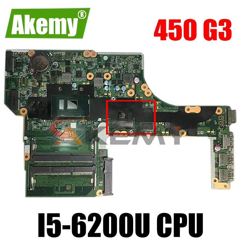 

Для HP 450 G3 470 G3 Материнская плата ноутбука 827025-601 827025-501 DA0X63MB6H1 с SR2EY I5-6200U материнская плата 100% тестирование Быстрая доставка