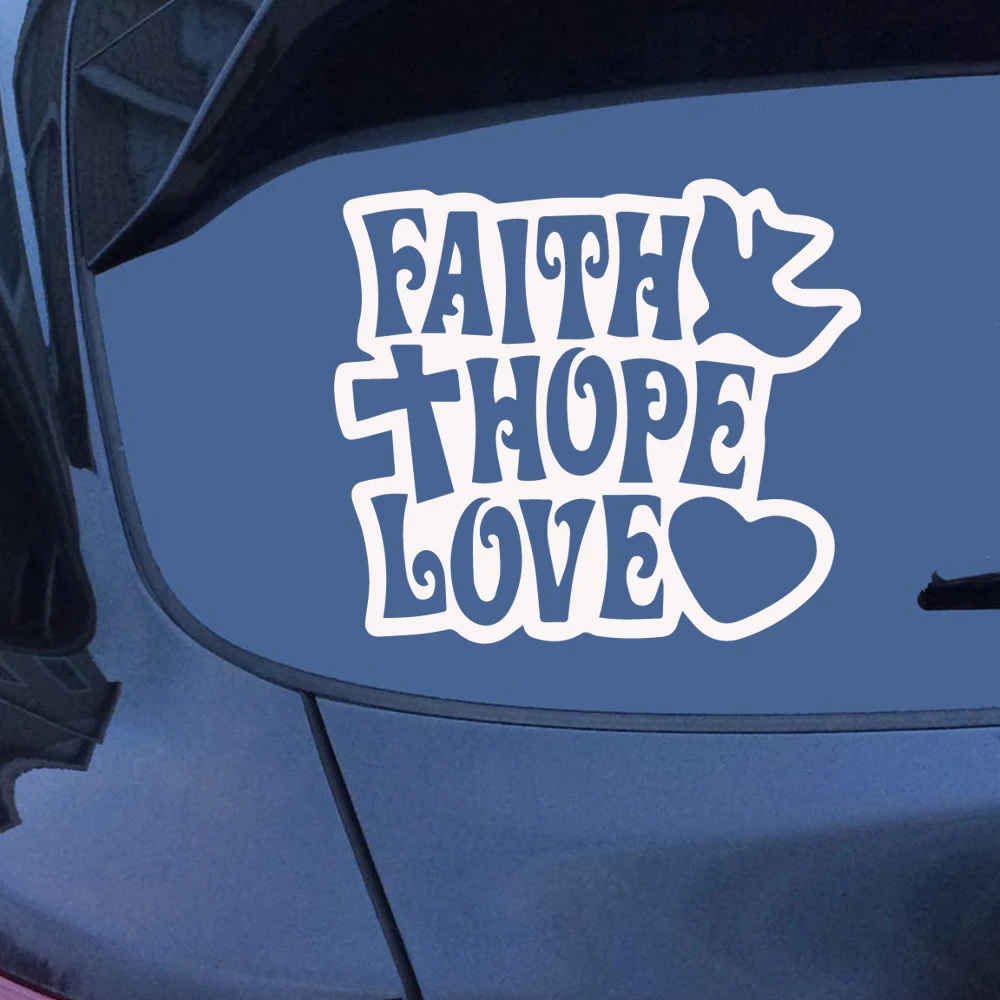 Новинка Виниловая наклейка с надписью Faith Hope Love s для автомобилей стикер