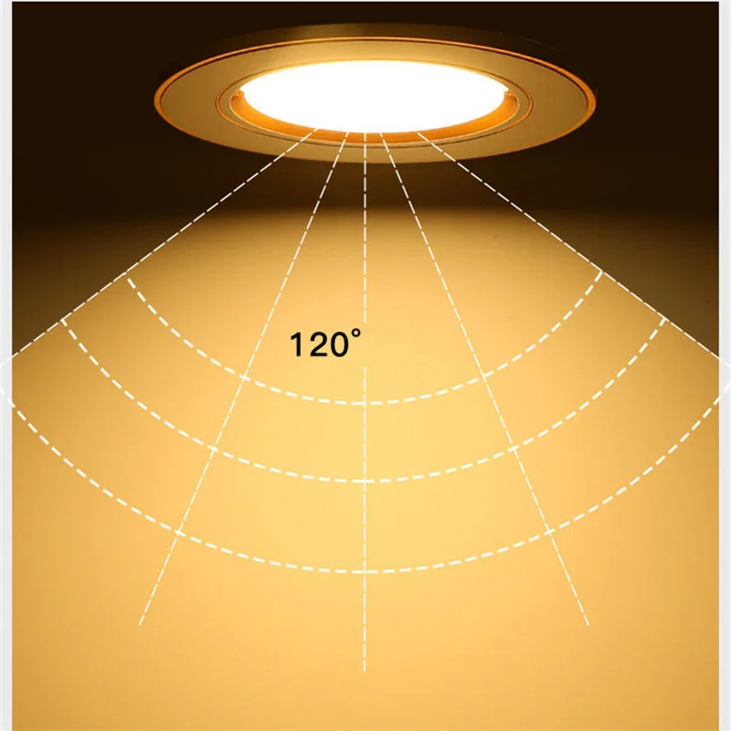 

LED Downlight 5W 9W 7W Recessed Round LED Ceiling Lamp 220V Indoor Lighting 3 Color Switching Corridor House Decoration E11864