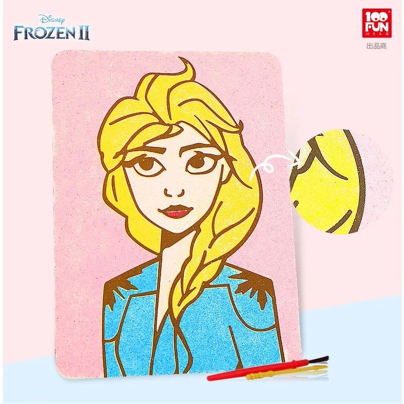 Дисней Мороз 2 принцессы девушки песок живопись ручной работы цветной картина 10