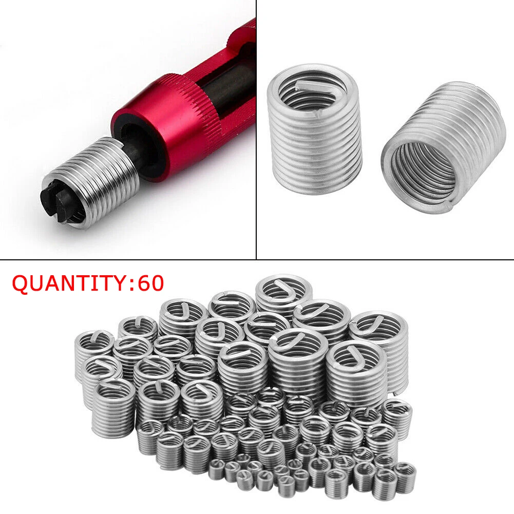 

Inserts Nuts 60x 60pcs M3-M12 Stainless Steel Wire Helical Screw Thread