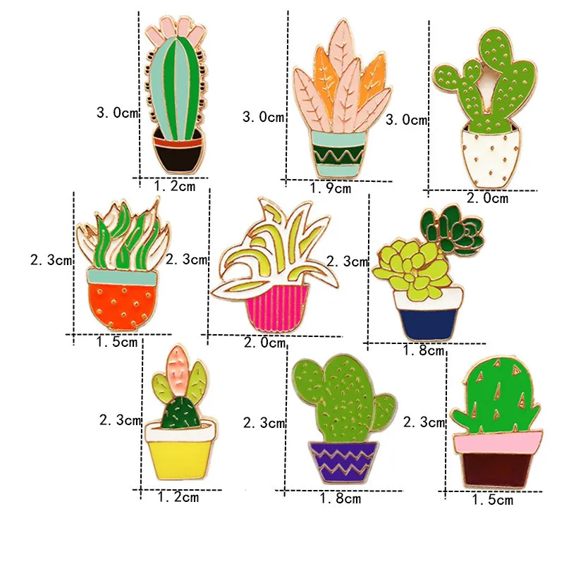 1 предмет одежда с принтами кактусов бонсай брошь акрил бейджи значки на рюкзаке