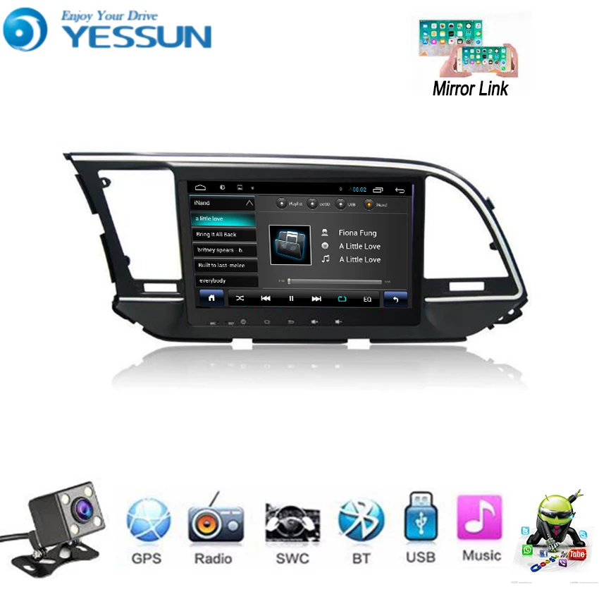 Автомобильный мультимедийный плеер YESSUN для Hyundai Elantra Avante AD 2016 ~ 2018 Android