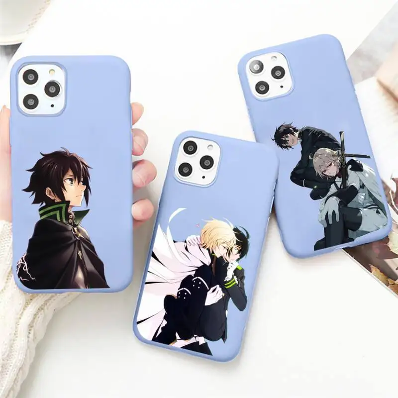 

Anime seraph of the end Phone Case Candy Color for iPhone 6 7 8 11 12 s mini pro X XS XR MAX Plus