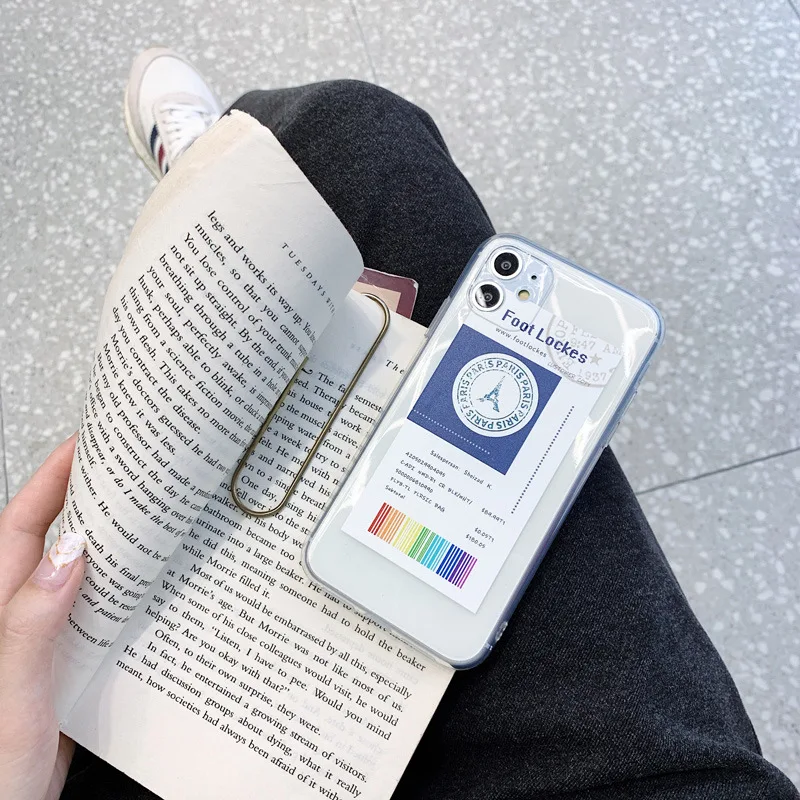 

Cute QR Code label Paris Phone case for iphone 11 Pro Max 7 8 6 6s Plus case soft silicone for iphone XR XS MAX cover fundas
