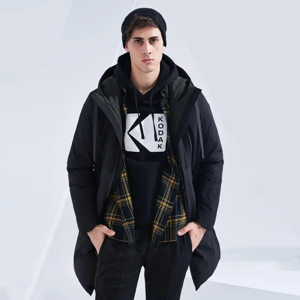 BOSIDENG новый зимний теплый пуховик для мужчин с капюшоном длинный утепленная