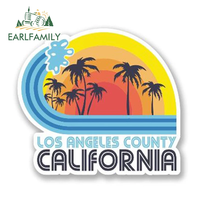 

EARLFAMILY 13 см x 11 см, Los Angeles, Калифорния, наклейка, виниловая Автомобильная Наклейка для окна, украшение для багажника, графический водонепроницаемый Стайлинг автомобиля