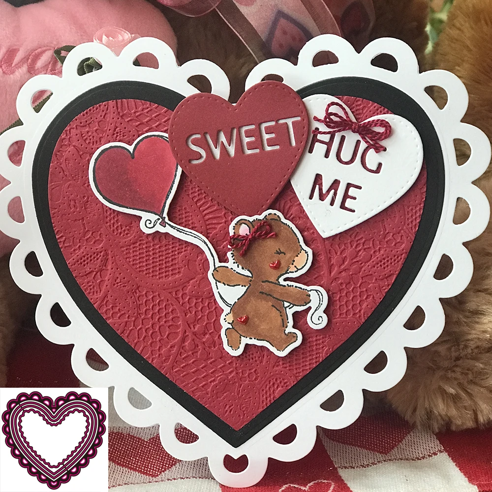 

New Fan-shaped heart metal cutting die scrapbook for photo album paper diy gift card decoration embossed dice