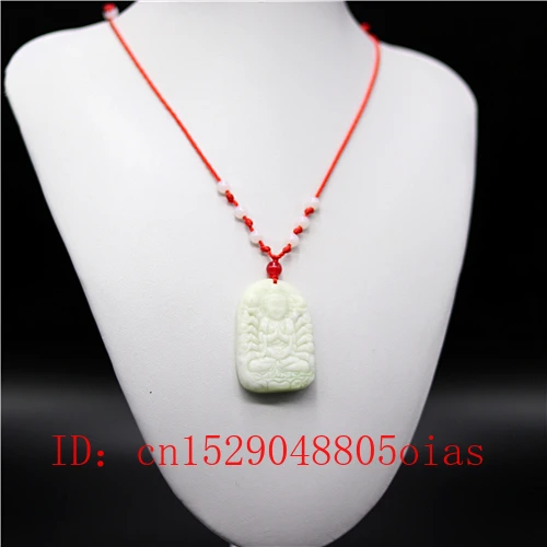 Натуральный белый китайский нефрит Гуаньинь кулон ожерелье очаровательные