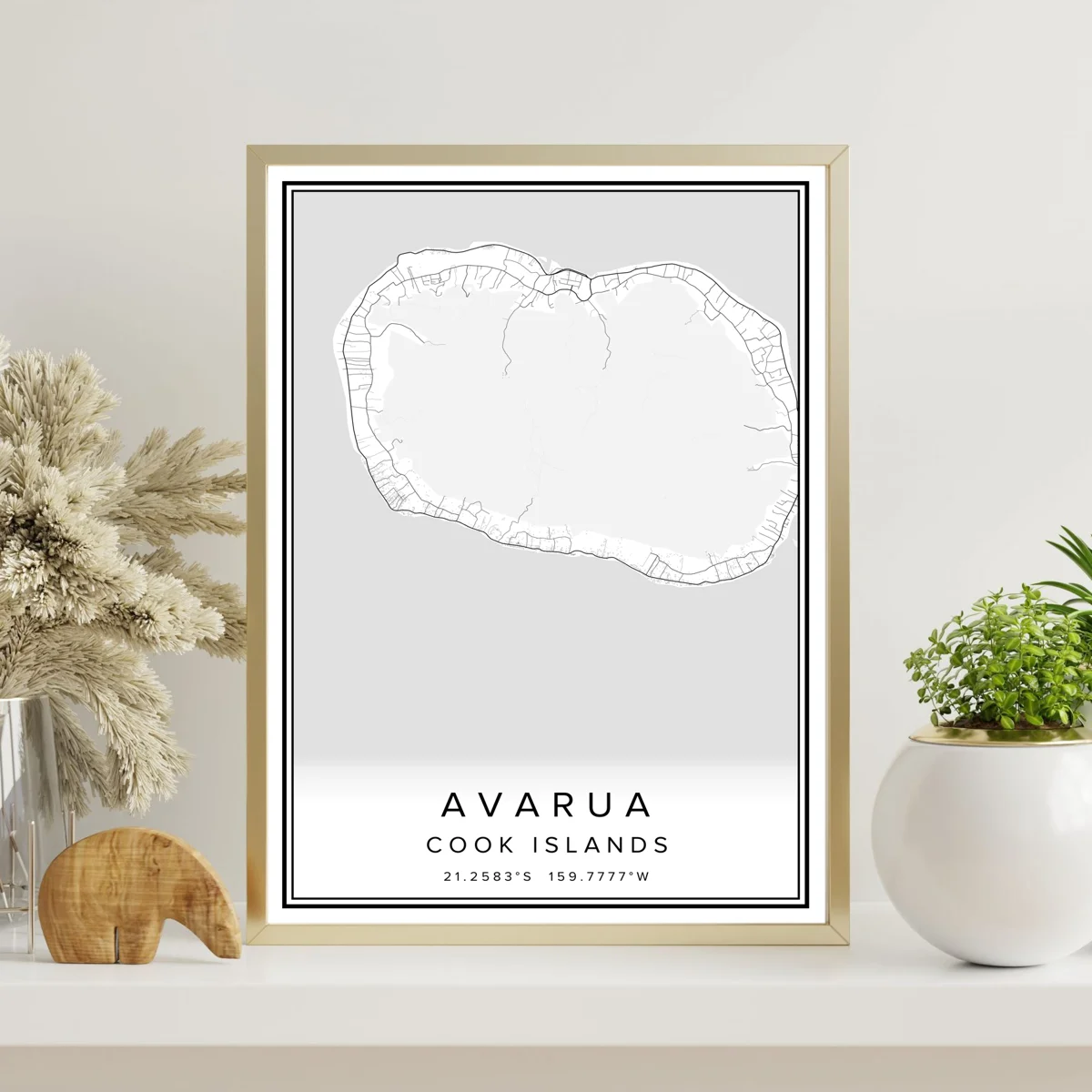 AVARUA of Cook Islands city map print poster canvas wall art |