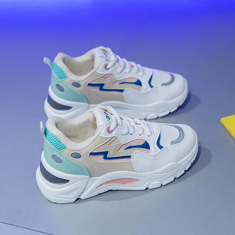 

Кроссовки женские из искусственной кожи, на толстой подошве, повседневные, для весны, 2021