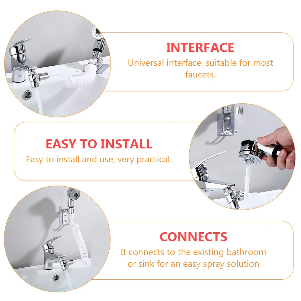 

1 Set Washbasin External Shower Set Double Control Switch for Bathroom