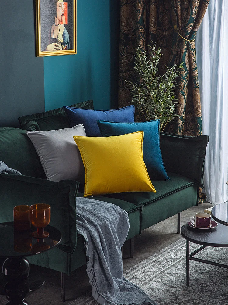 Мягкий Бархатный Чехол для подушки декоративные искусственные однотонные цвета