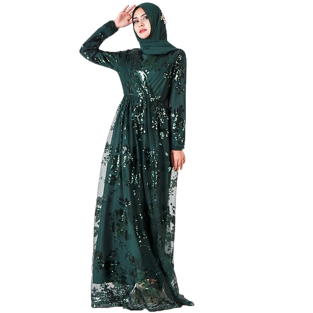 Блестки abaya Дубай турецкие платья мусульманский хиджаб платье Абая для женщин кафтан исламский халат одежда Tesettur Elbise