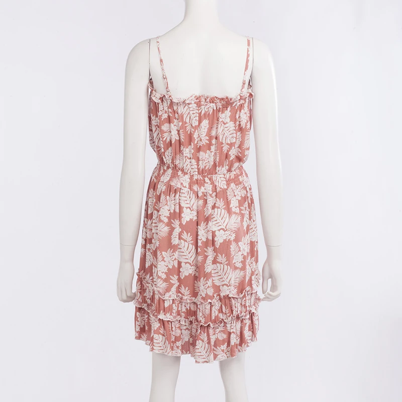 

Floral Print Sexy Off Shoulder Chiffon Sling Mini Dress Elastic High Waist Spaghetti Strap Short Dress Summer Holiday Beach 2021