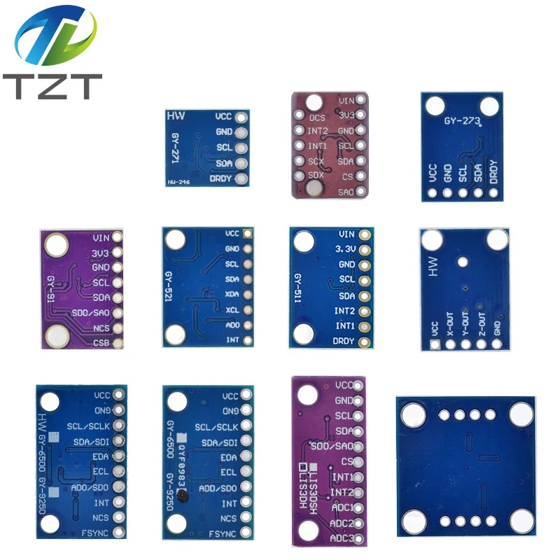 Флюоресцентная лампа головного света BMI160 LSM303DLHC L3G4200D HMC5883L ADXL335 LIS3DSH 3 6 9-осевое