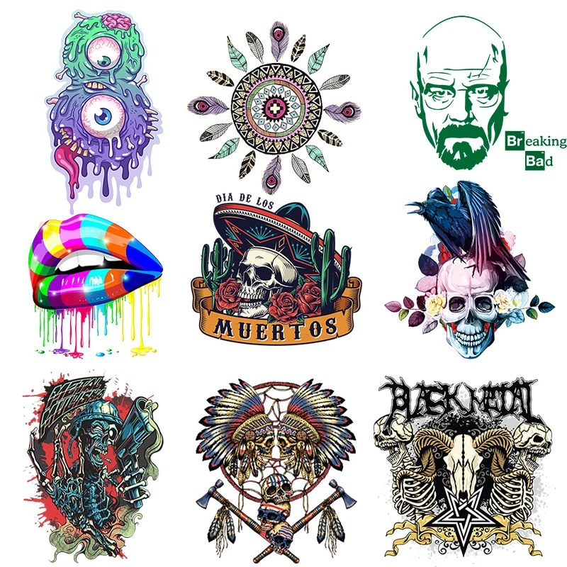 Nicediy хиппи индийский череп стиль панк термонаклейки виниловые из ПВХ на одежду