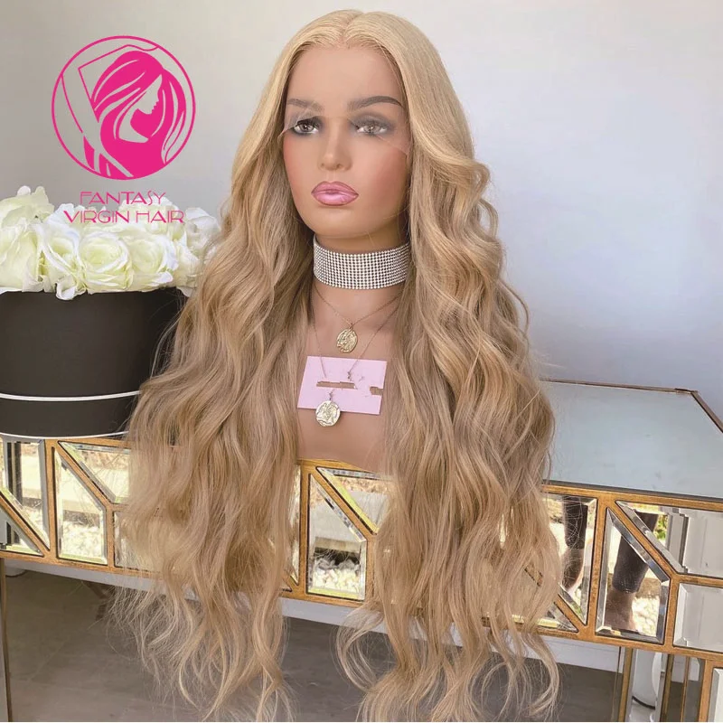

Transparent Lace Front Wig Water Wave Frontal Wigs for Women 13x4/13x6 Honey Blonde 28 30inchs Natural Hair Bleached Knots 150%