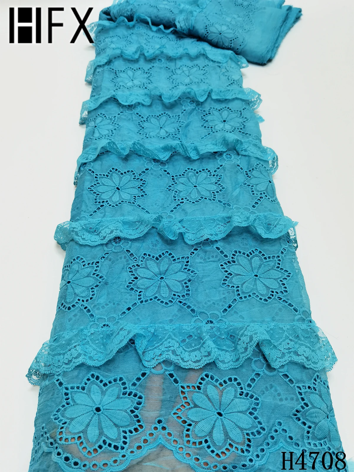 

HFX Orange Tulle Lace Fabric African Lace Fabric 2021 With Cord Lace Nigerian Lace Mesh Lace 5 yards For Women Dress