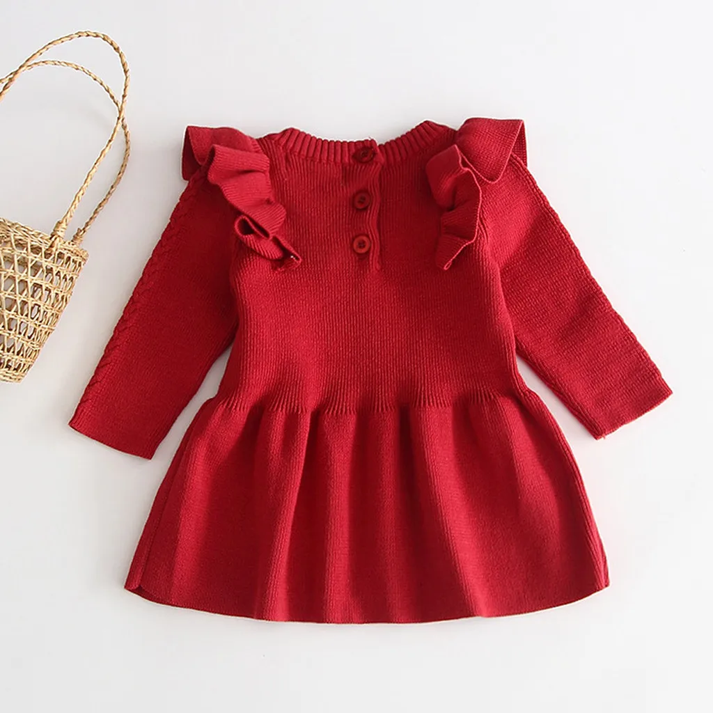 Платье для маленьких девочек; платья для маленьких девочек; vestido infantil vestidos infantil; одежда; повседневная однотонная От 6 месяцев до 4 лет с длинными рукавами и круглым вырезом; Z4